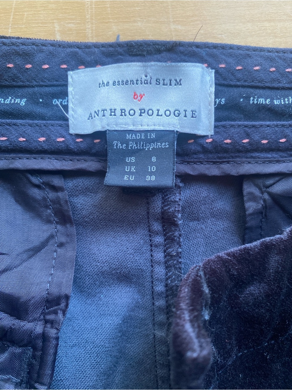 Anthropologie Black Velvet Cigarette Pants